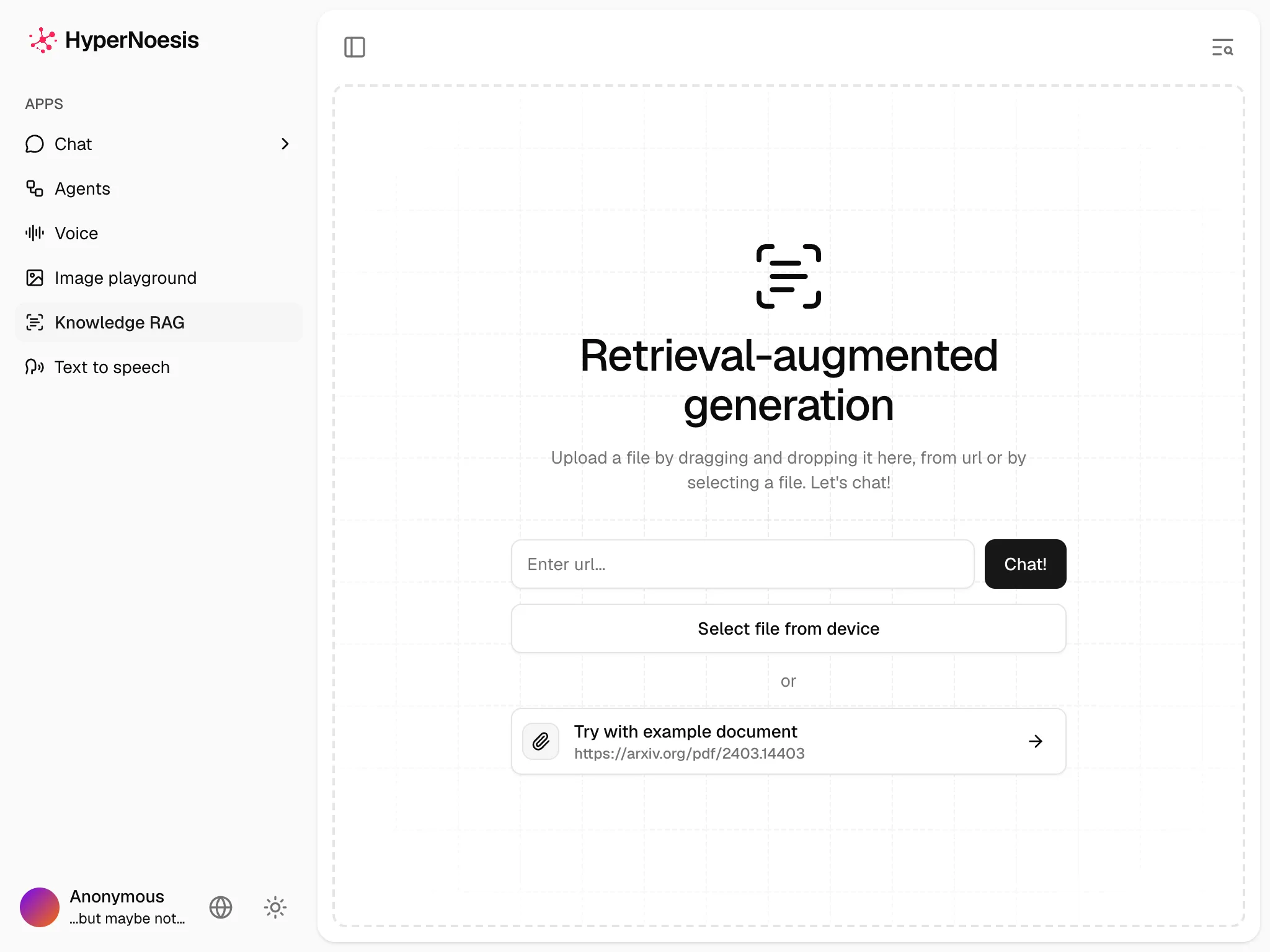 Knowledge RAG is here: ask questions about your own documents.
