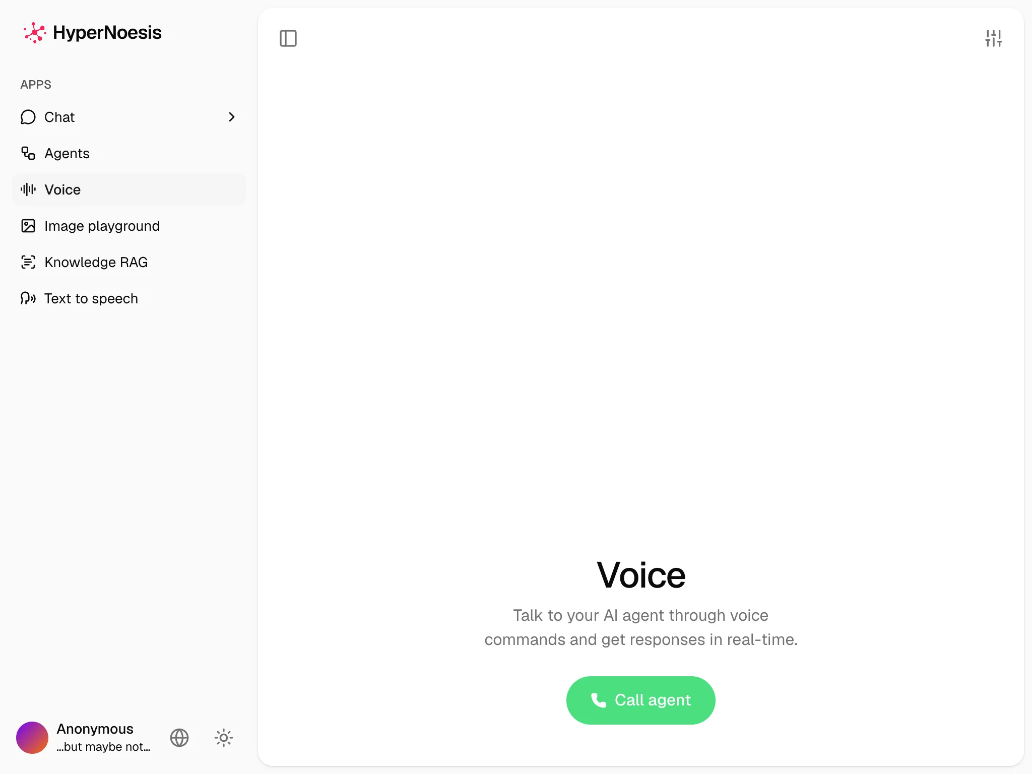 Voice is here: talk with an AI agent in real time.